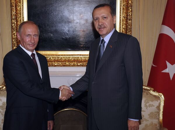Премьер-министр РФ Владимира Путин и премьер-министр Турции Реджеп Тайип Эрдоган