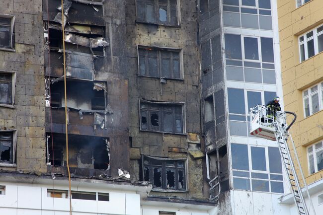 Пожар в московской новостройке