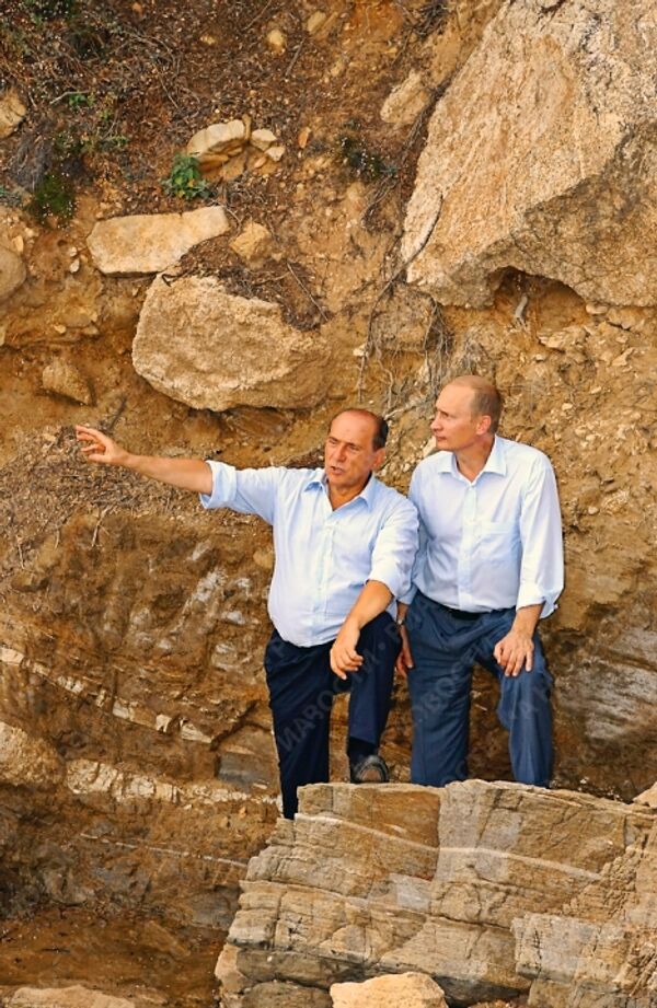 В.Путин и С.Берлускони на острове Сардиния