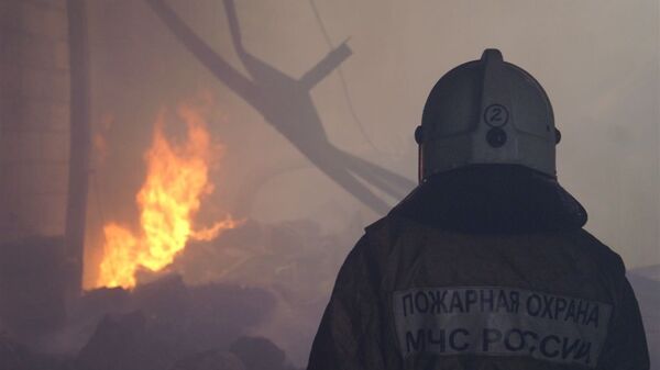 Строящийся элитный дом горит в Калининграде