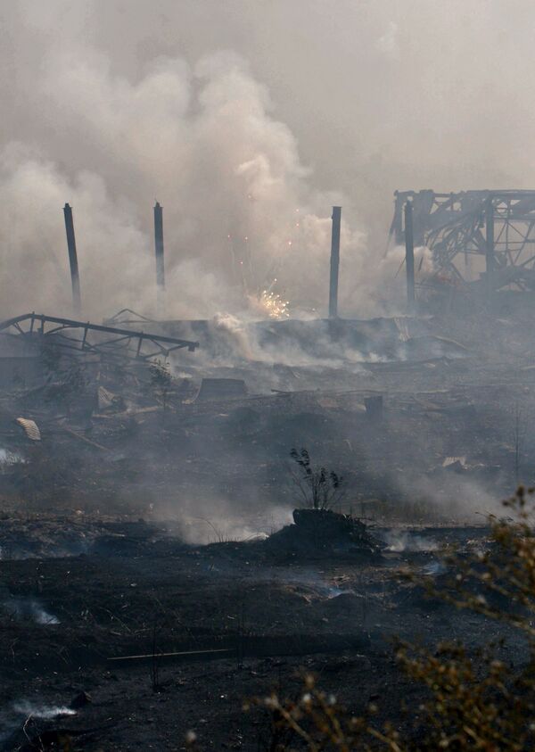 На складе завода пиротехнических средств под Донецком прогремел мощный взрыв