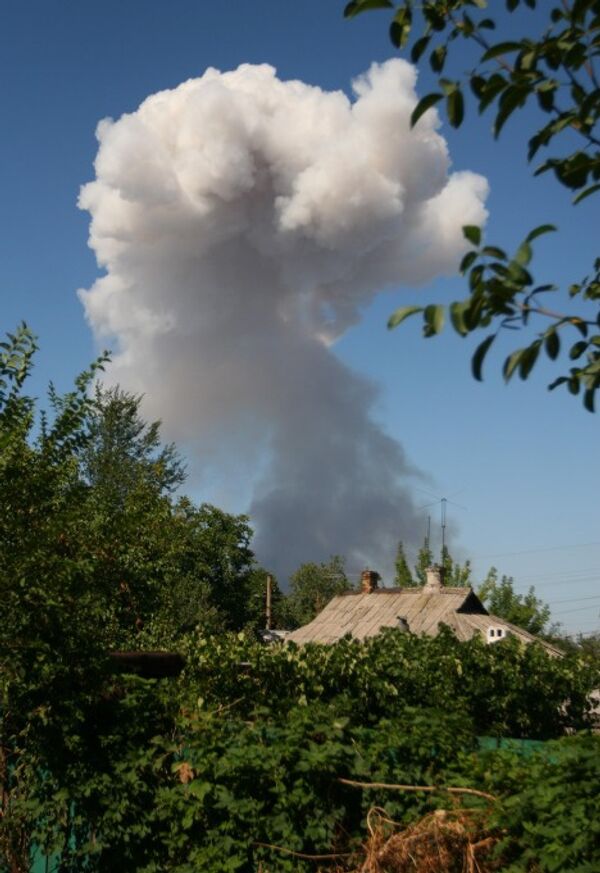 На складе завода пиротехнических средств под Донецком прогремел мощный взрыв