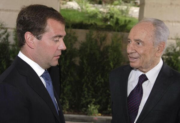Президент РФ Дмитрий Медведев принял президента Израиля Шимона Переса