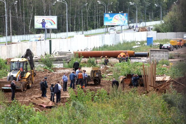 В столице произошел разрыв газопровода на Озерной улице