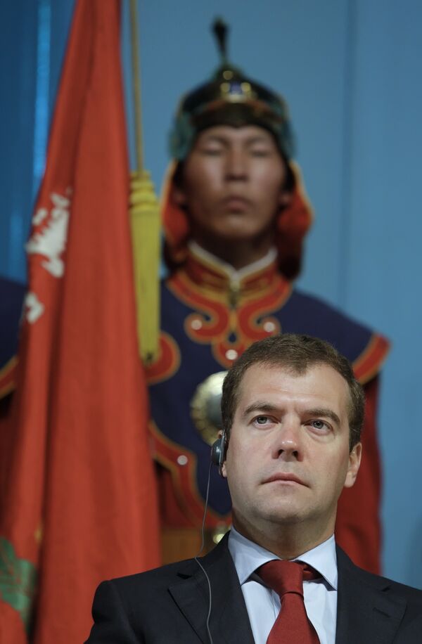 Президент РФ Дмитрий Медведев в Монголии