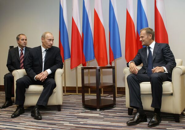 Премьер-министр РФ В.Путин во время рабочего визита в Польшу