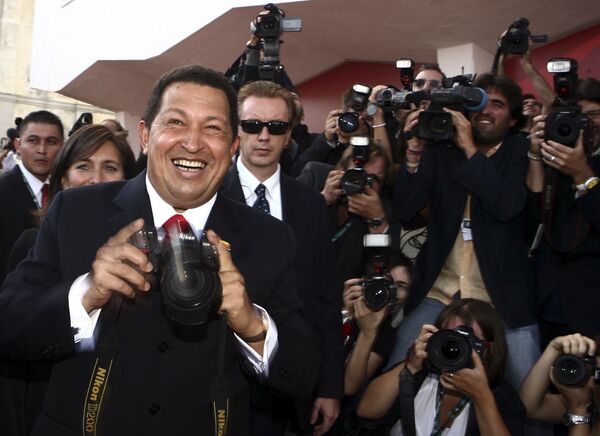 Президент Венесуэлы Уго Чавес на Венецианском кинофестивале 