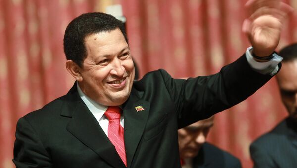 Президент Венесуэлы Уго Чавес во время выступления перед студентами