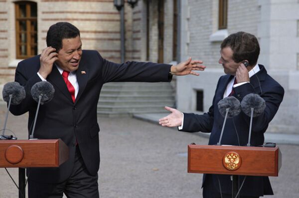 Президенты России и Венесуэлы Д.Медведев и У.Чавес в Подмосковье
