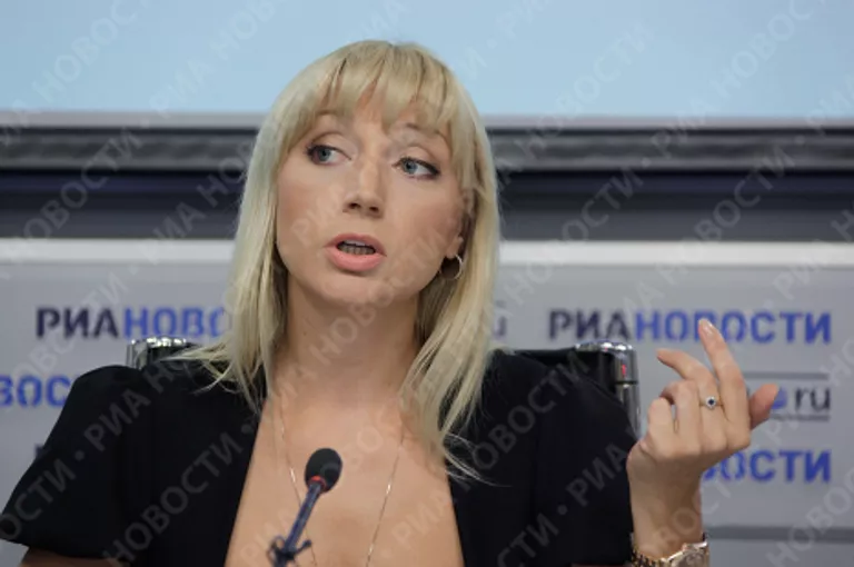 Певица Кристина Орбакайте в агентстве РИА Новости во время пресс-конференции