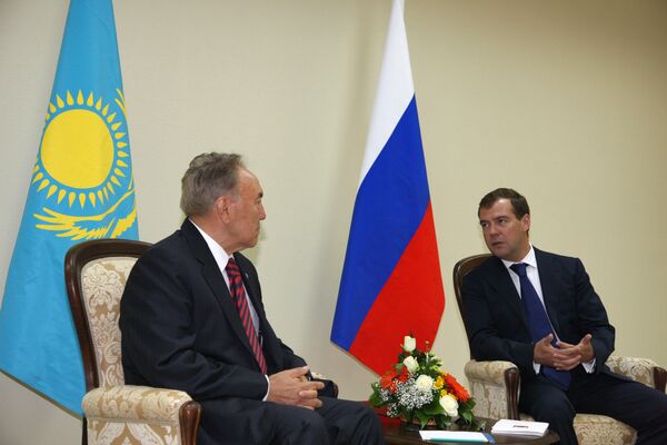 Встреча президентов России и Казахстана Дмитрия Медведева и Нурсултана Назарбаева
