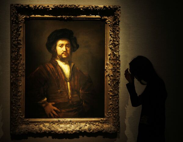 Картина Рембрандта Портрет подбоченившегося мужчины по пояс