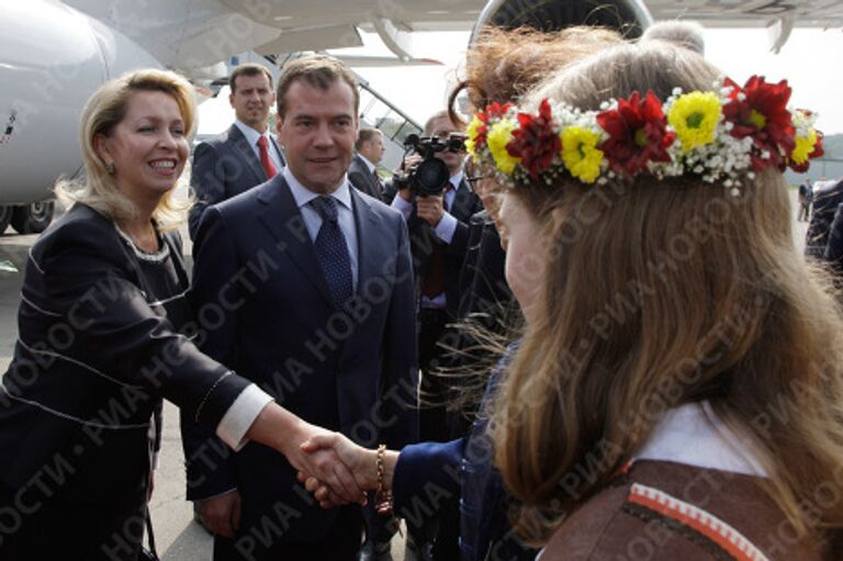 Президент РФ Дмитрий Медведев и супруга президента РФ Светлана Медведева