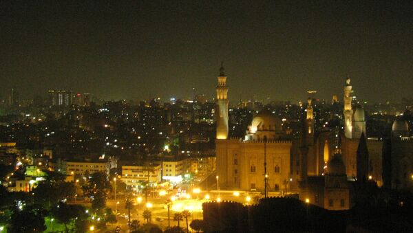 Вид на Исламский Каир ночью