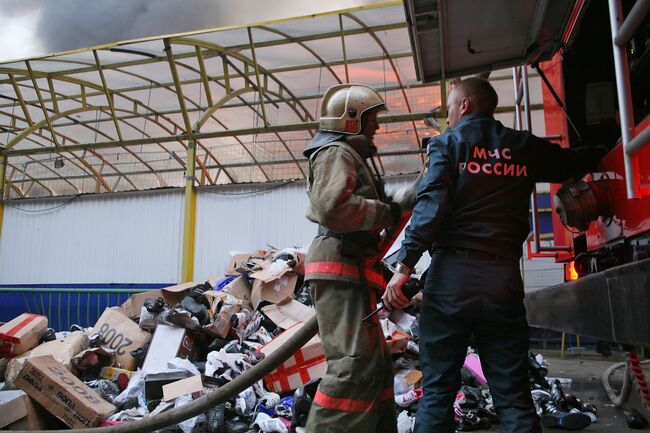 Пожар на Центральном рынке в Новосибирске