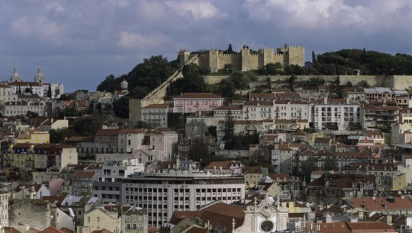 Вид на город Лиссабон. Португалия. Архив