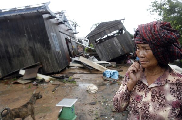 Последствия тайфуна Кетсана в Камбодже