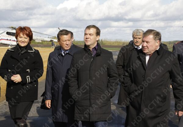 Президент России Дмитрий Медведев в Орловской области