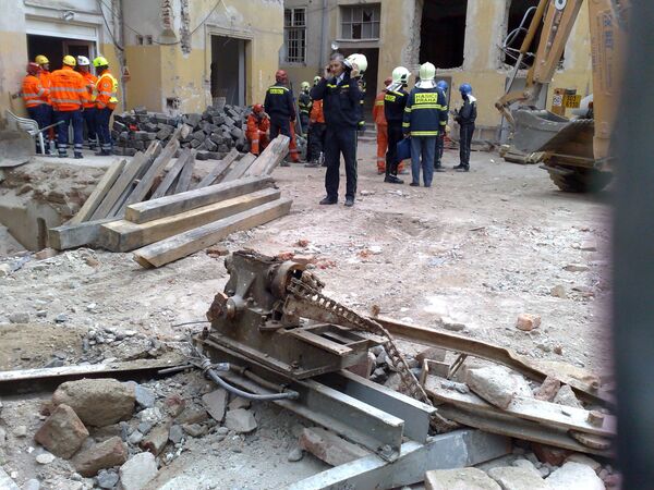 Обрушение здания в Праге. Фото с места событий