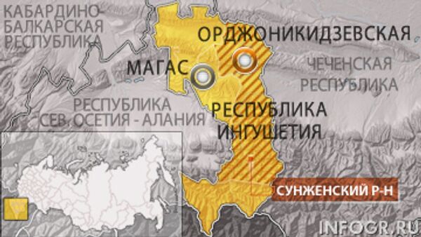 Станица Орджоникидзевская в Ингушетии. Карта