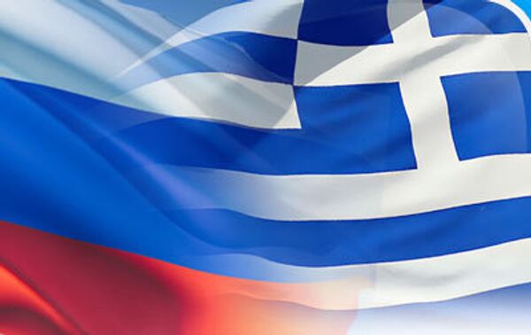 Флаг Греции и России