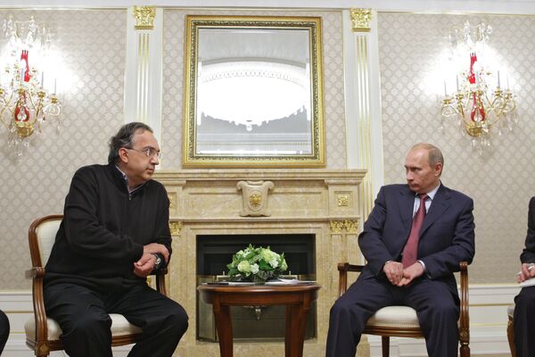 Премьер-министр РФ В.Путин на встрече с руководством КАМАЗ и Фиат-групп, создающими СП