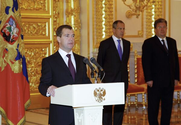 Президент РФ Д.Медведев принял верительные грамоты послов 10 стран
