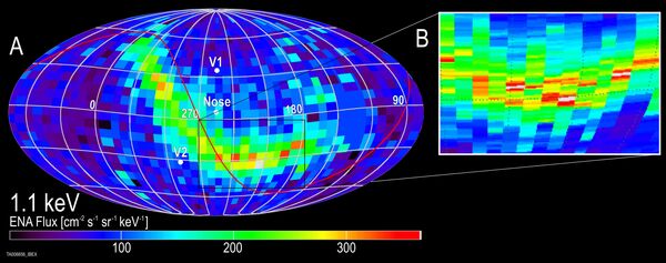 Карта гелиосферы в энергичных нейтральных частицах по данным зонда IBEX 