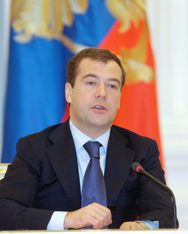 Президент России Дмитрий Медведев в Кремле. Архив.