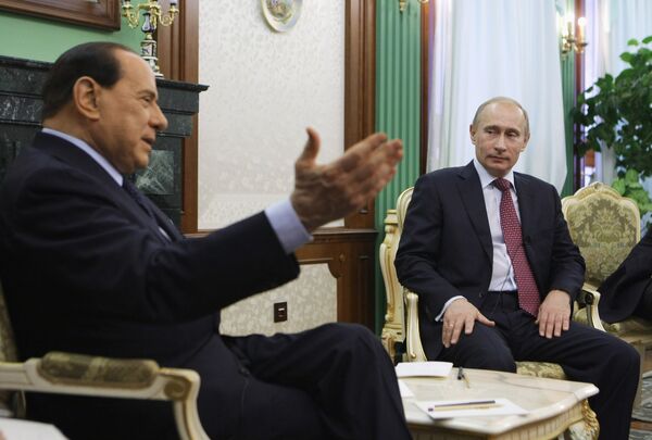 Путин и Берлускони обсудили двусторонние отношения и международные проблемы