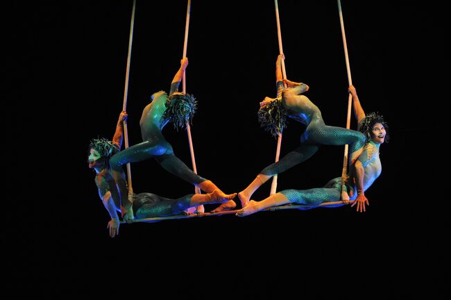 Репетиция шоу Varekai канадского Cirque du Soleil в Москве