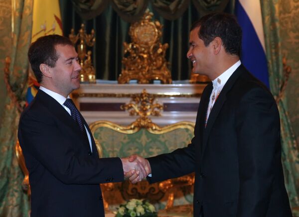 Президент России Дмитрий Медведев встретился с президентом Эквадора