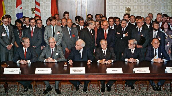 Встреча министров шести государств для подписания Договора об объединении Германии