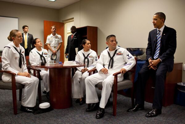 Президент США Барак Обама на базе морской авиации в Джексонвиле