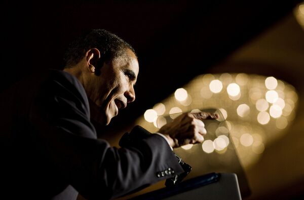 Президент США Барак Обама во время выступления
