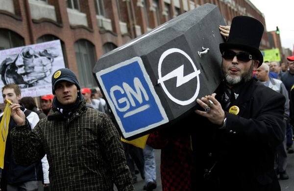 Забастовка рабочих завода Opel в Кайзерслаутерне
