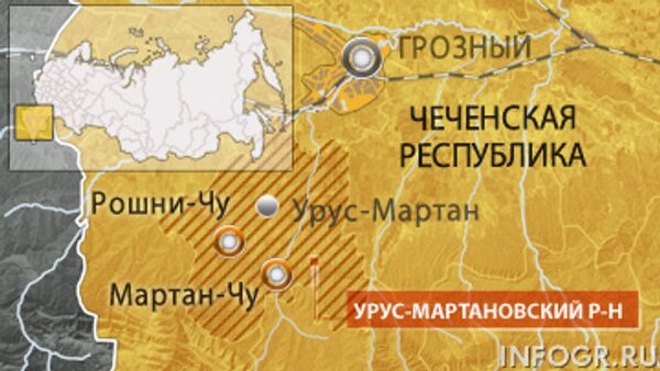 Урус-Мартановский район Чечни, карта