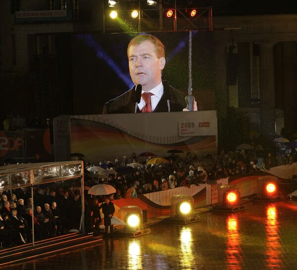 Президент России Д.Медведев на праздновании 20-летия падения Берлинской стены