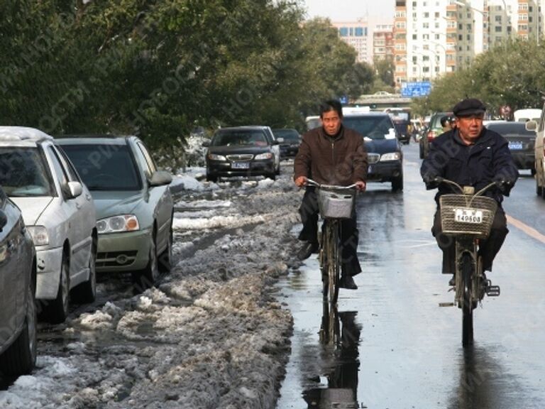 Снегопад в Китае