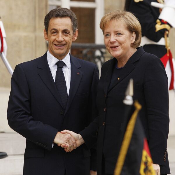 Канцлер Германии Ангела Меркель  с президентом Франции Николя Саркози 