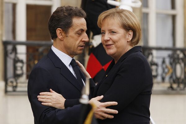 Канцлер Германии Ангела Меркель с президентом Франции Николя Саркози