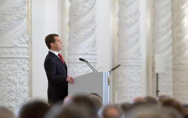 Президент РФ Дмитрий Медведев обратился с посланием к Федеральному Собранию. Архив