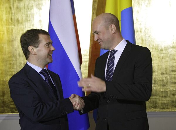 Президент РФ Д.Медведев провел переговоры с премьер-министром Швеции Ф.Рейнфельдтом