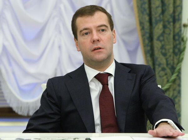 Президент РФ Дмитрий Медведев на встрече с руководством партии Единая Россия. Архив
