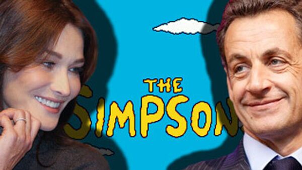 Президент Франции и его супруга стали персонажами мультсериала Симпсоны