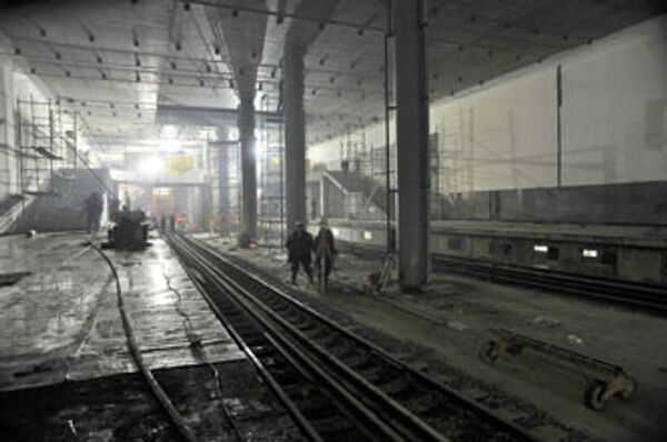 Строительство станции метро «Мякинино»