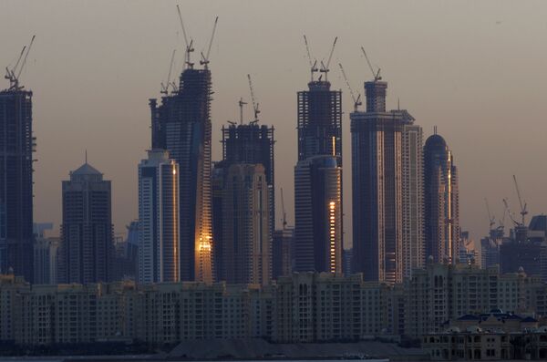 Строящиеся небоскребы в Дубае