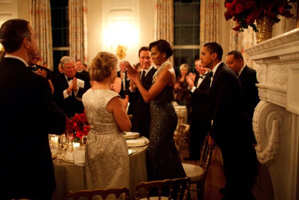 Президент США Барак Обама с супругой Мишель на Губернаторском балу
