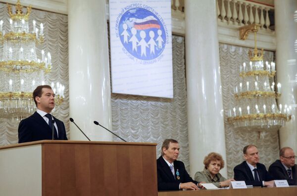 Третий Всемирный конгресс соотечественников, начавший свою работу во вторник 1 декабря в Москве, стал первым, на котором выступил президент Медведев.