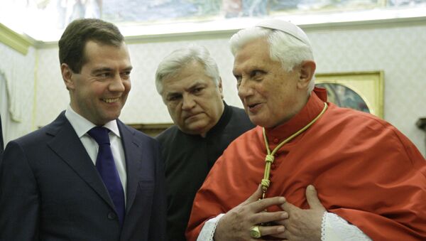 Президент РФ Д.Медведев провел встречу с Папой Римским Бенедиктом XVI